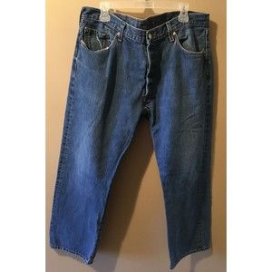 Levi's 501 XX Blue Denim Jeans Men's 40x29 (Actual Size) Straight Button Fly